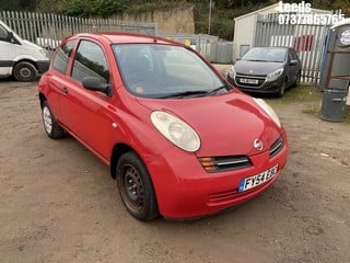 Location: Leeds - 2004 NISSAN MICRA E 3 Door Hatchback REG: FY54EBC, Keys: No, MOT Expiry date: 09-10-2025, 998 Petrol, 5 Speed Manual Petrol, Former Keepers: 7