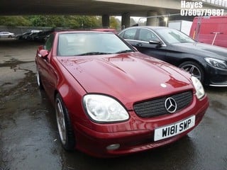 Location: HAYES / HEATHROW - 2000 MERCEDES SLK 200 KOMPRESSOR CONVERTIBLE REG: W181SWP, 1998cc PETROL, 6 SPEED MANUAL PETROL, Former Keepers: 9, Keys: No, MOT: Expiry date18/12/2024