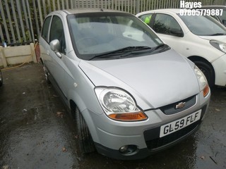 Location:  Hayes - 2009 CHEVROLET MATIZ SE 5 Door Hatchback REG: GL59FLF, Keys: No, MOT Expiry date: 13/09/2023, 995 Petrol, 5 Speed Manual Petrol, Former Keepers: 5