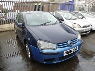 Location:  Hayes - 2004 VOLKSWAGEN GOLF TDI SE 5 Door Hatchback REG: VN04XHC, Keys: No, MOT Expiry date: 28/04/2025, 1896 Diesel, 5 Speed Manual Diesel, Former Keepers: 15