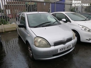 Location:  Hayes - 2001 TOYOTA YARIS CDX Saloon REG: HX51AEO, Keys: No, MOT Expiry date: 04/04/2025, 1299 Petrol, 5 Speed Manual Petrol, Former Keepers: 5