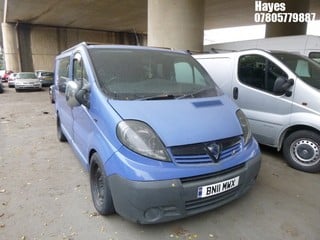 Location:  Hayes - 2011 VAUXHALL VIVARO 2900 CDTI 89 SWB Panel Van REG: BN11MWX, Keys: No, MOT Expiry date: 04/05/2024, 1995 Diesel, 6 Speed Manual Diesel, Former Keepers: 3