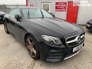 Location: BELVEDERE - 2018 MERCEDES-BENZ 	 E 220 D AMG LINE AUTO 	 COUPE REG: LR18MVF, 1950cc DIESEL, 9 SPEED AUTO DIESEL, Former Keepers: 1, Keys: No, MOT: Expiry date23/10/2024