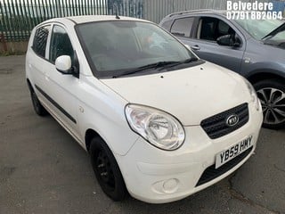 Location: BELVEDERE - 2010 KIA PICANTO 1 	 5 DOOR HATCHBACK REG: YB59HMY, 999cc PETROL, 5 SPEED MANUAL PETROL, Former Keepers: 6, Keys: No, MOT: Expiry date20.06.2025