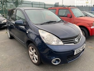 Location: Belvedere - 2012 NISSAN NOTE N-TEC+ MPV REG: SG62WRZ, Keys: No, MOT Expiry date: 24/04/2025, 1386 Petrol, 5 Speed Manual Petrol, Former Keepers: 5