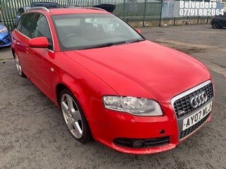 Location: Belvedere - 2007 AUDI A4 S LINE TDI 170 Estate REG: AY07WLJ, Keys: No, MOT Expiry date: 21.06.2024, 1986 Diesel, 6 Speed Manual Diesel, Former Keepers: 7