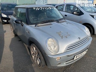 Location: Belvedere - 2005 MINI MINI ONE 3 Door Hatchback REG: WV05LPN, Keys: No, MOT Expiry date: 13/10/2024, 1598 Petrol, 5 Speed Manual Petrol, Former Keepers: 10