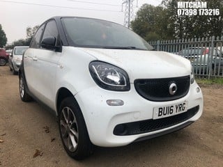 Location: MITCHAM - 2016 SMART FORFOUR PASSION 	 5 DOOR HATCHBACK REG: BU16YRG, 999cc PETROL, 5 SPEED MANUAL PETROL, Former Keepers: 2, Keys: No, MOT: Expiry date17/12/2024