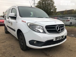 Location: MITCHAM - 2013 MERCEDES-BENZ CITAN 109 CDI BLUEFCY DUA 	 VAN WITH SIDE WINDOWS REG: DF13CWK, 1461cc DIESEL, 5 SPEED MANUAL DIESEL, Former Keepers: 3, Keys: No, MOT: Expiry date18/12/2024