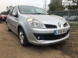 Location: MITCHAM - 2006 RENAULT CLIO PRIVILEGE 	 5 DOOR HATCHBACK REG: LX56WAO, 1390cc PETROL, 5 SPEED MANUAL PETROL, Former Keepers: 3, Keys: No, MOT: Expiry date11/08/2024