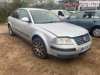 Location: Peterborough - 2005 VOLKSWAGEN PASSAT TRENDLINE TDI 100 4 Door Saloon REG: AF05ZCZ, Keys: No, MOT Expiry date: 18/09/2024, 1896 Diesel, 5 Speed Manual Diesel, Former Keepers: 12