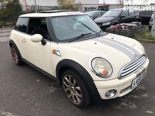 Location: BRENTWOOD - 2007 MINI COOPER 3 DOOR HATCHBACK REG: LA56GBU, 1598cc PETROL, 6 SPEED MANUAL PETROL, Former Keepers: 7, Keys: No, MOT: Expiry date05/04/2025