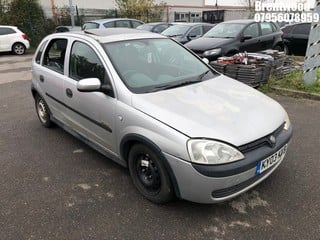 Location: Brentwood - 2003 VAUXHALL CORSA ELEGANCE 16V 5 Door Hatchback REG: KY03KVB, Keys: No, MOT Expiry date: 01/12/2023, 1199 Petrol, 5 Speed Manual Petrol, Former Keepers: 7