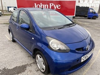 Location: South Wales - 2007 TOYOTA AYGO BLUE VVT-I 5 Door Hatchback REG: CK57FXF, Keys: No, MOT Expiry date: 01/09/2025, 998 Petrol, 5 Speed Manual Petrol, Former Keepers: 4