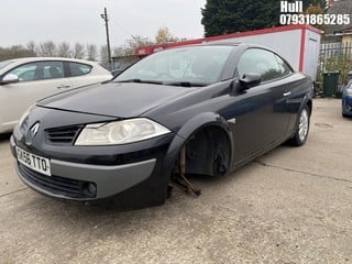 Location: Hull - 2006 RENAULT MEGANE DYNAMIQUE DCI 106 Convertible REG: GK56TTO, Keys: No, MOT Expiry date: 26/05/2024, 1461 Diesel, 6 Speed Manual Diesel, Former Keepers: 6