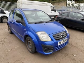 Location: Leeds - 2009 CITROEN C2 VIBE 3 Door Hatchback REG: YF58OYV, Keys: No, MOT Expiry date: 20-01-2024, 1124 Petrol, 5 Speed Manual Petrol, Former Keepers: 5