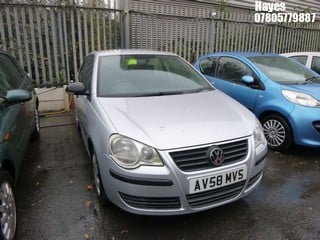 Location:  Hayes - 2008 VOLKSWAGEN POLO E 60 5 Door Hatchback REG: AV58MVS, Keys: No, MOT Expiry date: 18/11/2024, 1198 Petrol, 5 Speed Manual Petrol, Former Keepers: 3