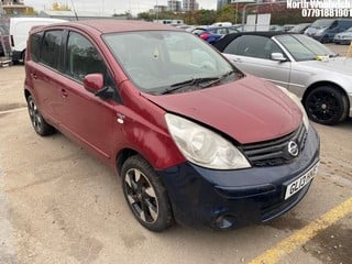 Location: North Woolwich - 2013 NISSAN NOTE N-TEC+ MPV REG: GL13HKE, Keys: No, MOT Expiry date: 01/12/2024, 1386 Petrol, 5 Speed Manual Petrol, Former Keepers: 6