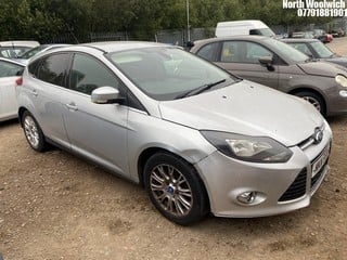 Location: North Woolwich - 2011 FORD FOCUS TITANIUM 5 Door Hatchback REG: MKW561W, Keys: No, MOT Expiry date: 10/09/2024, 1596 Petrol, 5 Speed Manual Petrol, Former Keepers: 7