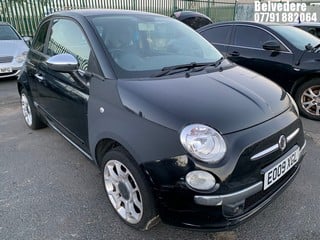 Location: BELVEDERE - 2009 FIAT 500 SPORT 	 3 DOOR HATCHBACK REG: EO09XGL, 1242cc PETROL, 5 SPEED MANUAL PETROL, Former Keepers: 4, Keys: No, MOT: Expiry date09/01/2025