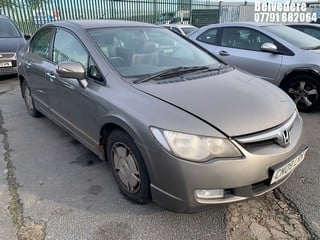 Location: Belvedere - 2008 HONDA CIVIC ES IMA HYBRID 4 Door Saloon REG: CN08LRK, Keys: No, MOT Expiry date: 21/12/2024, 1339 Hybrid Electric, Variable 1 Speed Auto Petrol/E, Former Keepers: 3