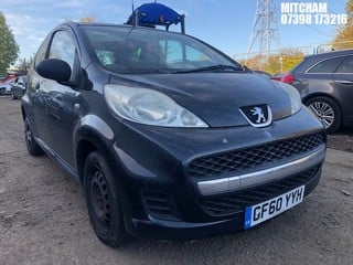 Location: Mitcham - 2010 PEUGEOT 107 URBAN LITE 3 Door Hatchback REG: GF60YYH, Keys: No, MOT Expiry date: 18/12/2024, 998 Petrol, 5 Speed Manual Petrol, Former Keepers: 4