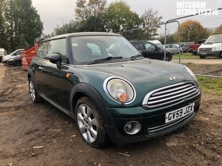 Location: Mitcham - 2009 MINI FIRST 3 Door Hatchback REG: GV59JZX, Keys: No, MOT Expiry date: 12/01/2025, 1397 Petrol, 6 Speed Manual Petrol, Former Keepers: 5