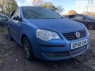 Location: Mitcham - 2009 VOLKSWAGEN POLO 5 Door Hatchback REG: GP58GXN, Keys: No, MOT Expiry date: 12/06/2024, 1400 Petrol, Manual, Former Keepers: 1