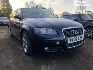 Location: Mitcham - 2007 AUDI A3 TFSI S/BACK 5 Door Hatchback REG: WV07AYS, Keys: No, MOT Expiry date: 15/01/2024, 1798 Petrol, 6 Speed Manual Petrol, Former Keepers: 6