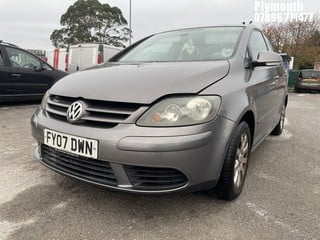 Location: Plymouth - 2007 VOLKSWAGEN GOLF PLUS LUNA FSI 115 5 Door Hatchback REG: FY07DWN, Keys: No, MOT Expiry date: 23/11/2024, 1598 Petrol, 6 Speed Manual Petrol, Former Keepers: 5