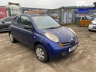 Location: Leeds - 2004 NISSAN MICRA S 3 Door Hatchback REG: YB04NZF, Keys: No, MOT Expiry date: 13-07-2024, 1240 Petrol, 5 Speed Manual Petrol, Former Keepers: 2