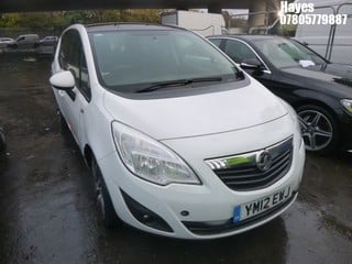 Location:  Hayes - 2012 VAUXHALL MERIVA EXCLUSIV LIMITED E MPV REG: YM12EWJ, Keys: No, MOT Expiry date: 04/08/2025, 1398 Petrol, 5 Speed Manual Petrol, Former Keepers: 7