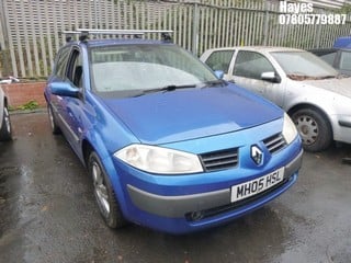 Location:  Hayes - 2005 RENAULT MEGANE DYNAMIQUE 16V 5 Door Hatchback REG: MH05HSL, Keys: No, MOT Expiry date: 15/11/2024, 1390 Petrol, 5 Speed Manual Petrol, Former Keepers: 8