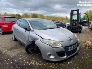 Location: Manchester - 2010 RENAULT MEGANE DYNAMIQUE VVT Coupe REG: LO59OYH, 1598 Petrol, 6 Speed Manual Petrol, Former Keepers: 3, Keys: No, MOT Expiry date: 16/04/2024