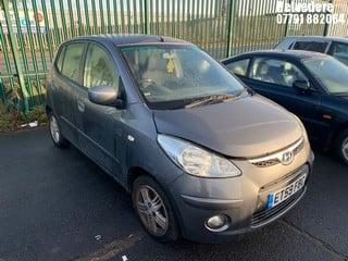 Location: Belvedere - 2010 HYUNDAI I10 EDITION 5 Door Hatchback REG: ET59FBG, Keys: No, MOT Expiry date: 28/08/2024, 1086 Petrol, 5 Speed Manual Petrol, Former Keepers: 4