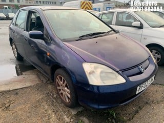 Location: Belvedere - 2002 HONDA CIVIC SE EXECUTIVE AUTO 5 Door Hatchback REG: RF02LNA, Keys: No, MOT Expiry date: 22/12/2024, 1590 Petrol, 4 Speed Auto Petrol, Former Keepers: 6