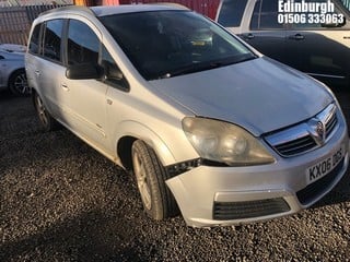 Location: Edinburgh - 2006 VAUXHALL ZAFIRA CLUB CDTI 120 E4 MPV REG: KX06DGS, Keys: No, MOT Expiry date: 03/06/2024, 1910 Diesel, 6 Speed Manual Diesel, Former Keepers: 10