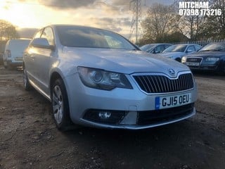 Location: MITCHAM - 2015 SKODA SUPERB S TDI CR S-A 5 DOOR HATCHBACK REG: GJ15OEU, 1986cc DIESEL, 6 SPEED SEMI AUTO DIESEL, Former Keepers: 8, Keys: No, MOT Expiry date: 17/07/2024