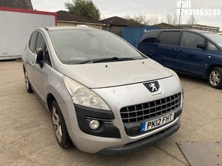 Location: Hull - 2012 PEUGEOT 3008 ACTIVE E-HDI S-A 5 Door Hatchback REG: PK12FHT, Keys: No, MOT Expiry date: 23/09/2023, 1560 Diesel, 6 Speed Semi Auto Diesel, Former Keepers: 5