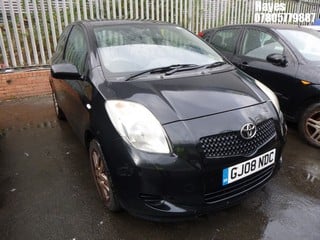 Location:  Hayes - 2008 TOYOTA YARIS TR 3 Door Hatchback REG: GJ08NDC, Keys: No, MOT Expiry date: 10/03/2025, 1296 Petrol, 5 Speed Manual Petrol, Former Keepers: 5