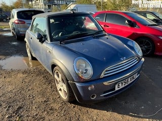 Location: North Woolwich - 2005 MINI MINI COOPER AUTO Convertible REG: EY55XNJ, Keys: No, MOT Expiry date: 31/07/2024, 1598 Petrol, Variable Speed Auto Petrol, Former Keepers: 2