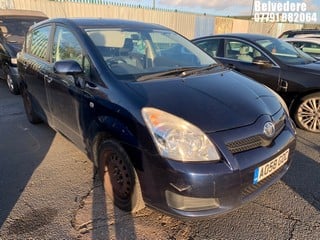 Location: BELVEDERE - 2008 TOYOTA COROLLA VERSO VVT-I T2 MPV  REG: AO58GOC, 1794cc Petrol, 5 Speed Manual Petrol, Former Keepers: 2, Keys: Yes, MOT: Expiry date09.05.2025