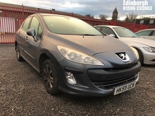 Location: Edinburgh - 2010 PEUGEOT 308 S 5 Door Hatchback REG: HK59UCW, Keys: No, MOT Expiry date: 14/08/2024, 1397 Petrol, 5 Speed Manual Petrol, Former Keepers: 8