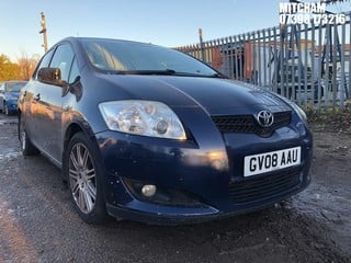 Location: MITCHAM - 2008 TOYOTA AURIS SR VVT-I 	 5 DOOR HATCHBACK REG: GV08AAU, 1598cc PETROL, 5 SPEED MANUAL PETROL, Former Keepers: 5, Keys: No, MOT: Expiry date24/01/2025