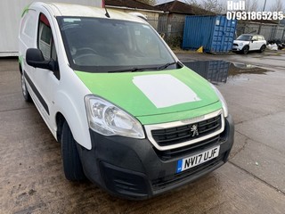 Location: Hull - 2017 PEUGEOT  PARTNER PROFESSION L1 BLU Panel Van REG: NV17UJF, Keys: No, MOT Expiry date: 29/06/2024, 1560 Diesel, 5 Speed Manual Diesel, Former Keepers: 1