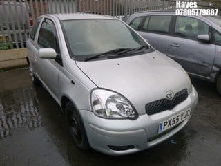 Location:  Hayes - 2005 TOYOTA YARIS COLOUR COLLECTION 3 Door Hatchback REG: PX55YJO, Keys: No, MOT Expiry date: 01/08/2024, 998 Petrol, 5 Speed Manual Petrol, Former Keepers: 4