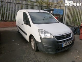 Location:  Hayes - 2016 PEUGEOT PARTNER 850 PROFESSIONAL Panel Van REG: FN16EZR, Keys: No, MOT Expiry date: 29/05/2025, 1560 Diesel, 5 Speed Manual Diesel, Former Keepers: 5