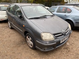 Location: North Woolwich - 2005 NISSAN ALMERA TINO SE 5 Door Hatchback REG: RF05YSB, Keys: No, MOT Expiry date: 30/01/2024, 1769 Petrol, 5 Speed Manual Petrol, Former Keepers: 4