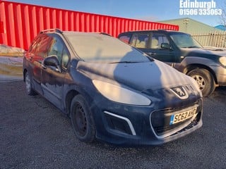 Location: Edinburgh - 2013 PEUGEOT 308 ALLURE SW E-HDI Estate REG: SC62AHD, Keys: No, MOT Expiry date: 22/11/2023, 1560 Diesel, 6 Speed Manual Diesel, Former Keepers: 3