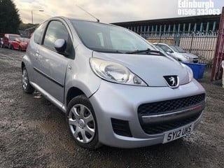 Location: Edinburgh - 2012 PEUGEOT 107 URBAN 3 Door Hatchback REG: SY12UKS, Keys: No, MOT Expiry date: 08/07/2024, 998 Petrol, 5 Speed Manual Petrol, Former Keepers: 5